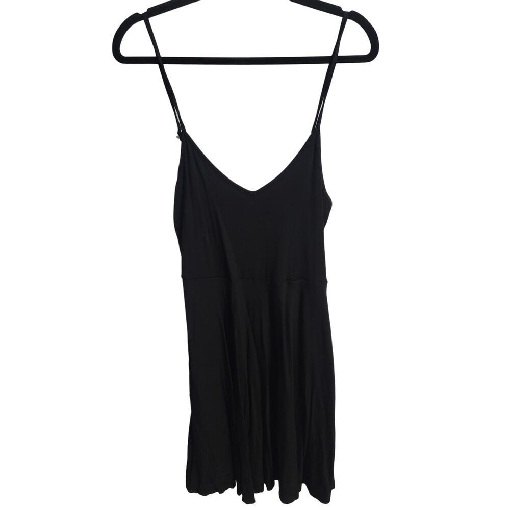 Baby Doll Black Dress V Neck Womens Size Medium